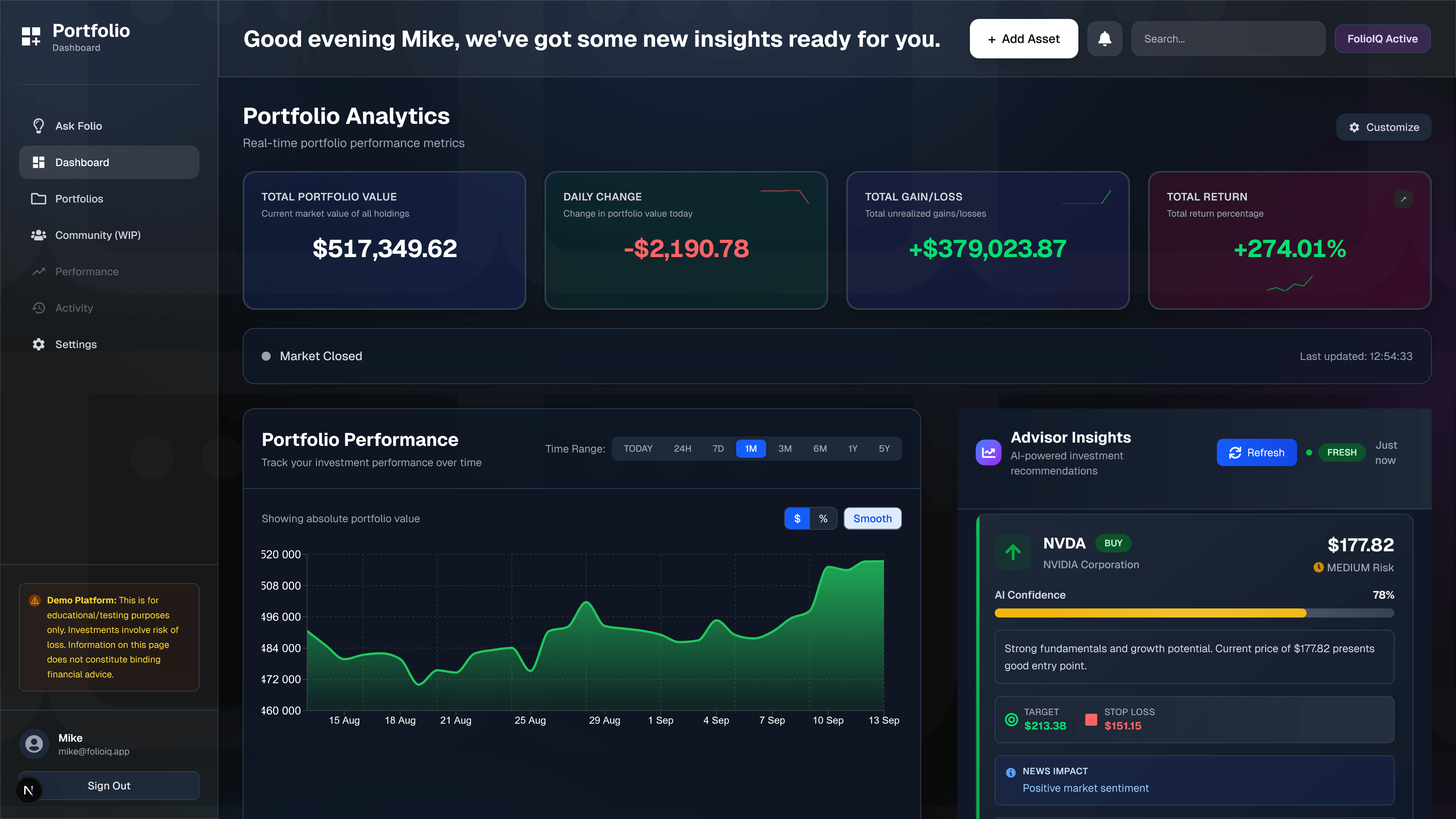 Dashboard preview